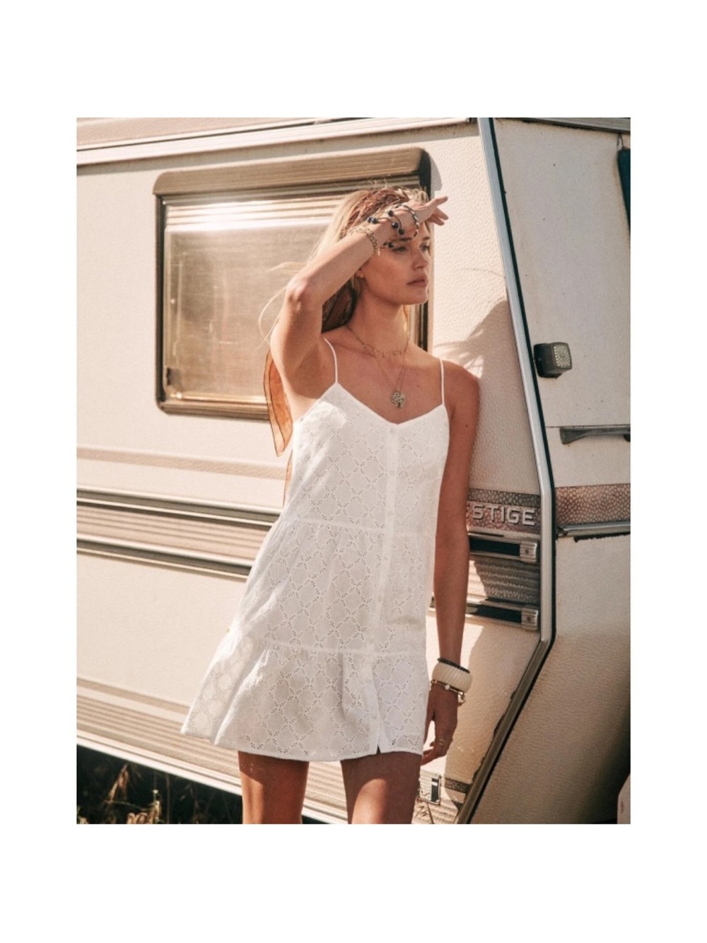 Sezane Felicie Dress Ecru Embroidery FR 34/ US 2